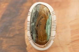 Genuine Nevada Variscite Sterling Silver Navajo Ring